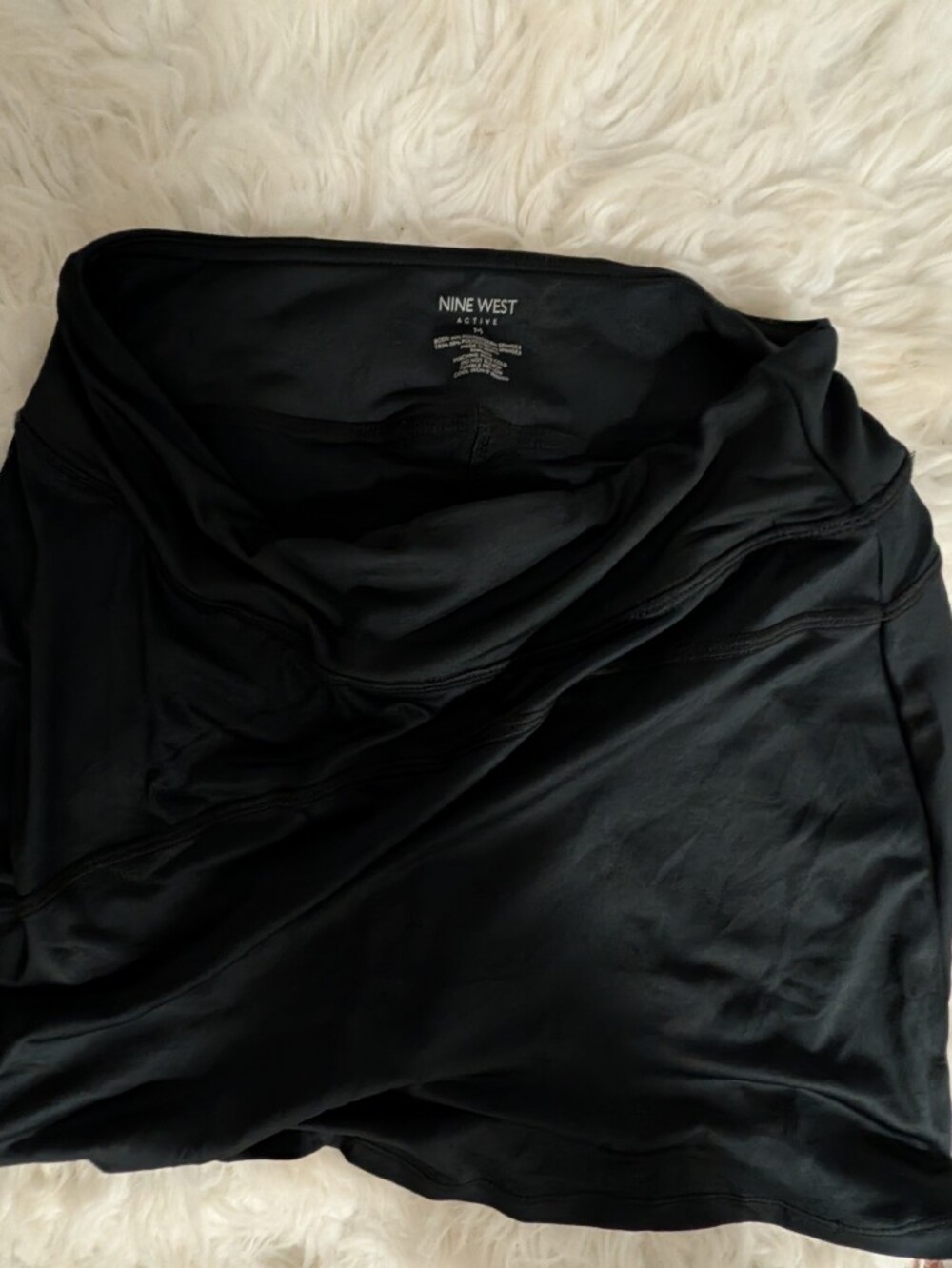 Nine West Black Draped Short Sleeve Top